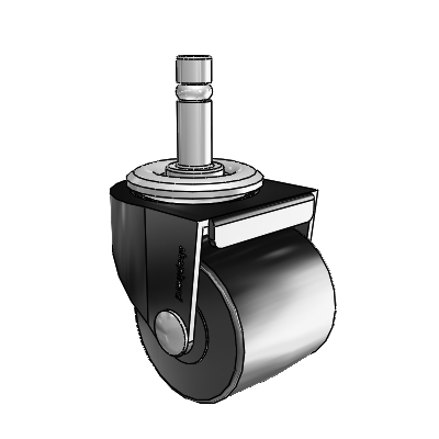 00 Series Grip Ring Black Oxide Swivel Caster with 2 x 1.8125 Black Polyolefin Wheel