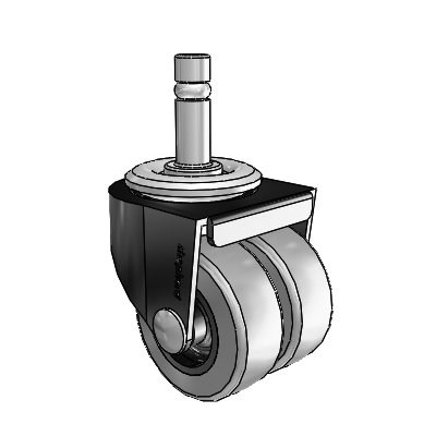 00 Series Grip Ring Black Oxide Swivel Caster with 2 x .8125 Grey Thermoplastic Rubber Wheel