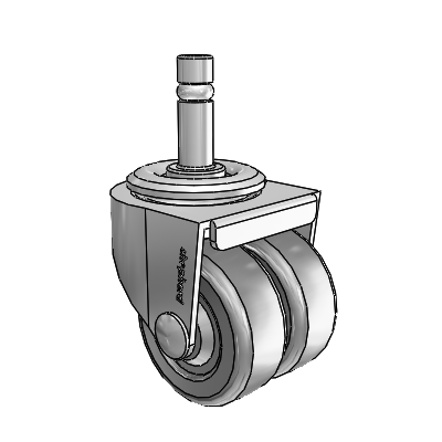 00 Series Grip Ring Polished Nickel Swivel Caster with 2 x .8125 Dark Grey Soft Rubber Wheel