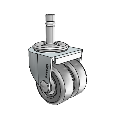00 Series Grip Ring Zinc Swivel Caster with 2 x .8125 Dark Grey Soft Rubber Wheel