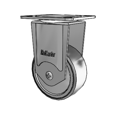 Chrome Hospital Antistatic Top Plate Rigid Caster with 3 x 1.25 Conductive Rubber Wheel