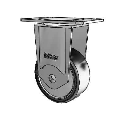 Chrome Hospital CH Top Plate Rigid Caster with 3 x 1.25 Polyurethane TPU Wheel