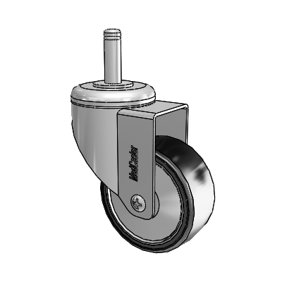 Chrome Hospital CH Grip Ring Stem Swivel Caster with 3 x 1.25 Polyurethane TPU Wheel