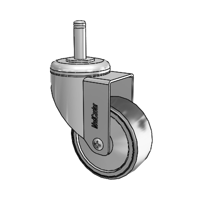 Chrome Hospital CH Grip Ring Stem Swivel Caster with 3 x 1.25 Thermoplastic Rubber Wheel