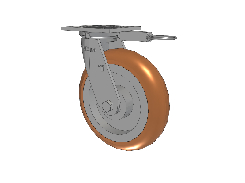 16 Series Top Plate Swivel Caster with 8 x 2 Butterscotch Tread on Aluminum Core PM - Round Polyurethane (Aluminum Core) Wheel