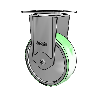 Chrome Hospital CH Top Plate Rigid Caster with 4 x 1.25 Antimicrobial Rubber Wheel