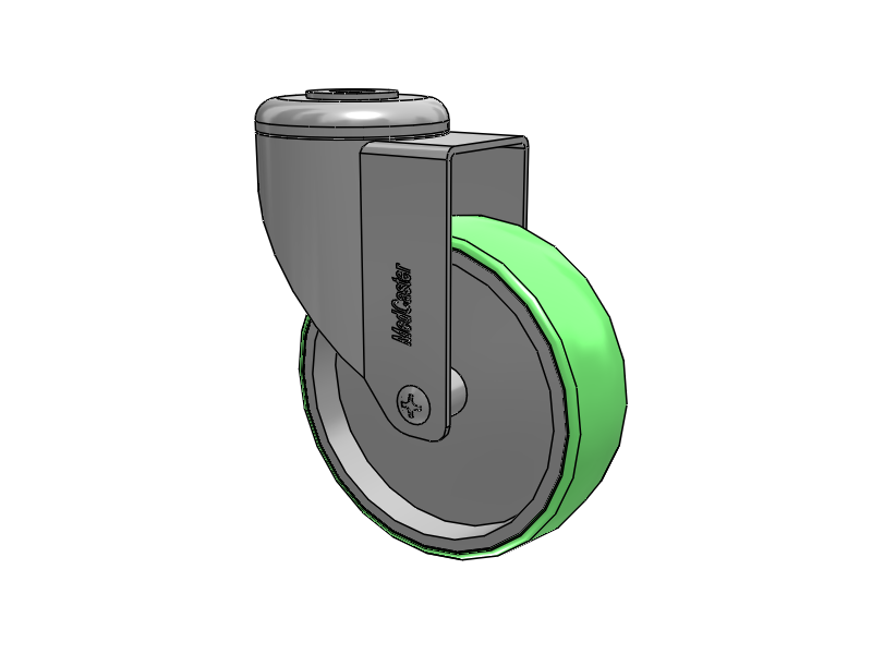 Chrome Hospital CH Hollow Kingpin Caster with 4 x 1.25 Antimicrobial Rubber Wheel