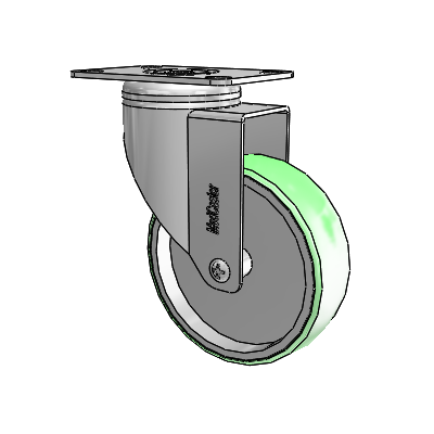 Chrome Hospital CH Top Plate Swivel Caster with 4 x 1.25 Antimicrobial Rubber Wheel