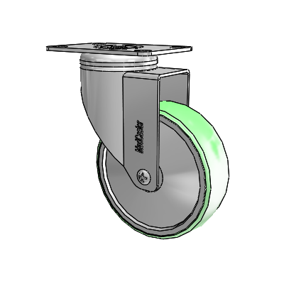 Chrome Hospital CH Top Plate Swivel Caster with 4 x 1.25 Antimicrobial Rubber Wheel