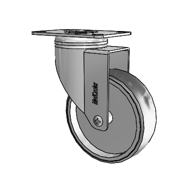 Chrome Hospital Antistatic Top Plate Swivel Caster with 4 x 1.25 Conductive Rubber Wheel