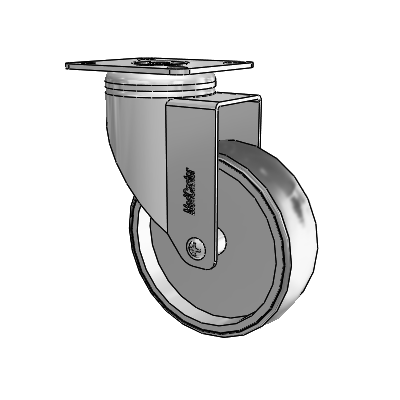 Chrome Hospital Antistatic Top Plate Swivel Caster with 4 x 1.25 Conductive Rubber Wheel