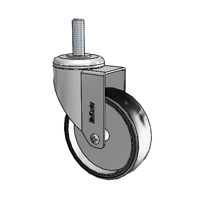 Chrome Hospital CH Threaded Stem Swivel Caster with 4 x 1.25 Polyurethane TPU Wheel