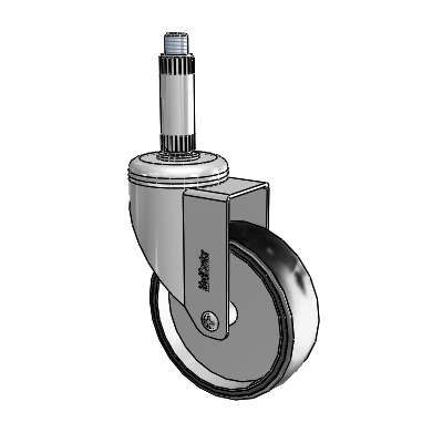 Chrome Hospital CH Expanding Adapter (Nylon) Swivel Caster with 4 x 1.25 Polyurethane TPU Wheel