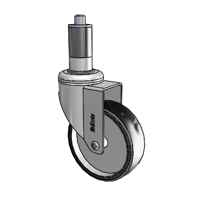 Chrome Hospital CH Expanding Adapter (Rubber) Swivel Caster with 4 x 1.25 Polyurethane TPU Wheel