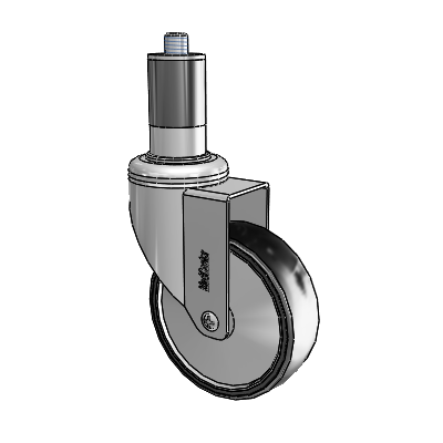 Chrome Hospital CH Expanding Adapter (Rubber) Swivel Caster with 4 x 1.25 Polyurethane TPU Wheel