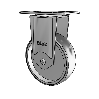 Chrome Hospital CH Top Plate Rigid Caster with 4 x 1.25 Thermoplastic Rubber Wheel