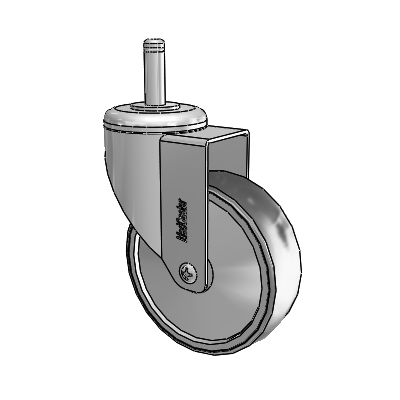 Chrome Hospital CH Grip Ring Stem Swivel Caster with 4 x 1.25 Thermoplastic Rubber Wheel