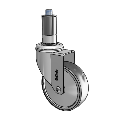 Chrome Hospital CH Expanding Adapter (Rubber) Swivel Caster with 4 x 1.25 Thermoplastic Rubber Wheel