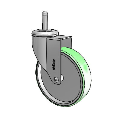 Chrome Hospital CH Grip Ring Stem Swivel Caster with 5 x 1.25 Antimicrobial Rubber Wheel