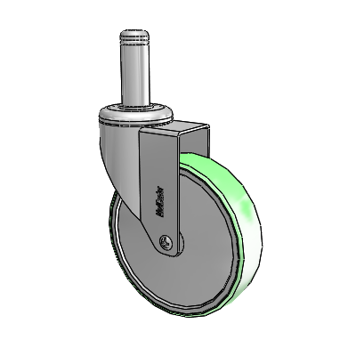 Chrome Hospital CH Grip Ring Stem Swivel Caster with 5 x 1.25 Antimicrobial Rubber Wheel
