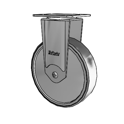 Chrome Hospital Antistatic Top Plate Rigid Caster with 5 x 1.25 Conductive Rubber Wheel
