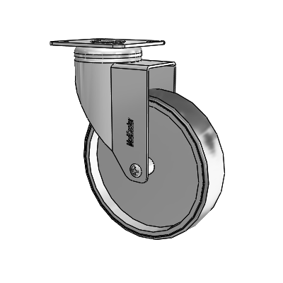 Chrome Hospital Antistatic Top Plate Swivel Caster with 5 x 1.25 Conductive Rubber Wheel