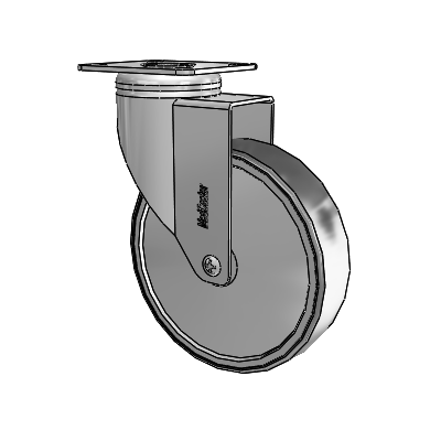 Chrome Hospital Antistatic Top Plate Swivel Caster with 5 x 1.25 Conductive Rubber Wheel