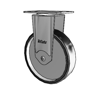 Chrome Hospital CH Top Plate Rigid Caster with 5 x 1.25 Polyurethane TPU Wheel