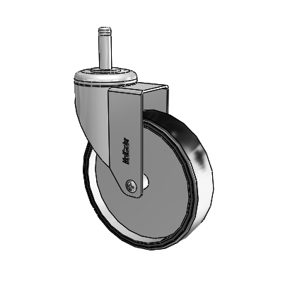 Chrome Hospital CH Grip Ring Stem Swivel Caster with 5 x 1.25 Polyurethane TPU Wheel