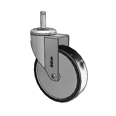 Chrome Hospital CH Grip Ring Stem Swivel Caster with 5 x 1.25 Polyurethane TPU Wheel