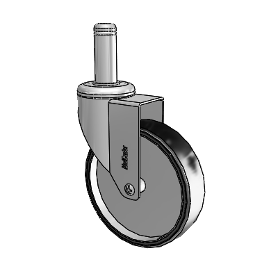 Chrome Hospital CH Grip Ring Stem Swivel Caster with 5 x 1.25 Polyurethane TPU Wheel