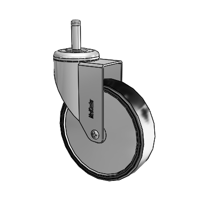 Chrome Hospital CH Grip Ring Stem Swivel Caster with 5 x 1.25 Polyurethane TPU Wheel