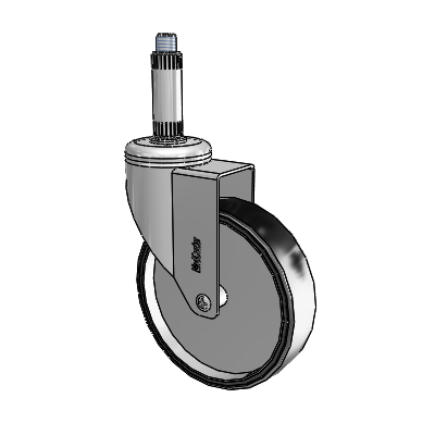 Chrome Hospital CH Expanding Adapter (Nylon) Swivel Caster with 5 x 1.25 Polyurethane TPU Wheel