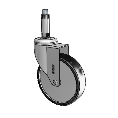 Chrome Hospital CH Expanding Adapter (Nylon) Swivel Caster with 5 x 1.25 Polyurethane TPU Wheel