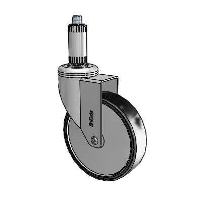 Chrome Hospital CH Expanding Adapter (Nylon) Swivel Caster with 5 x 1.25 Polyurethane TPU Wheel