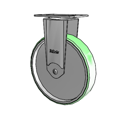 Chrome Hospital CH Top Plate Rigid Caster with 6 x 1.25 Antimicrobial Rubber Wheel
