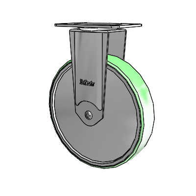 Chrome Hospital CH Top Plate Rigid Caster with 6 x 1.25 Antimicrobial Rubber Wheel