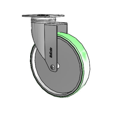 Chrome Hospital CH Top Plate Swivel Caster with 6 x 1.25 Antimicrobial Rubber Wheel