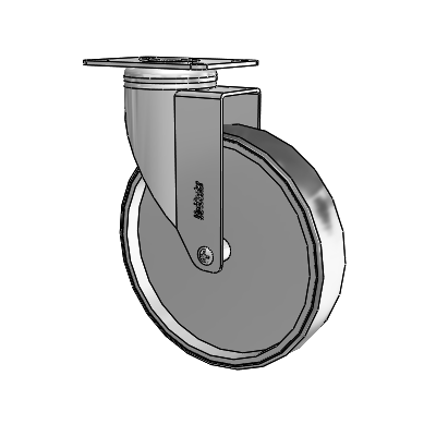 Chrome Hospital Antistatic Top Plate Swivel Caster with 6 x 1.25 Conductive Rubber Wheel
