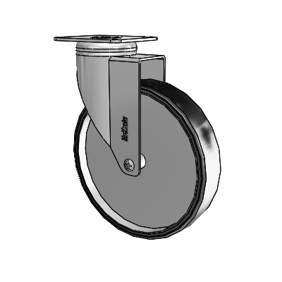 Chrome Hospital CH Top Plate Swivel Caster with 6 x 1.25 Polyurethane TPU Wheel