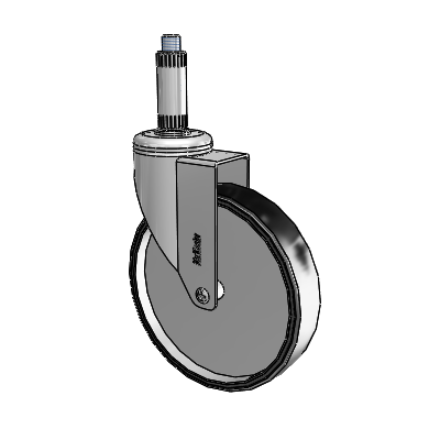 Chrome Hospital CH Expanding Adapter (Nylon) Swivel Caster with 6 x 1.25 Polyurethane TPU Wheel