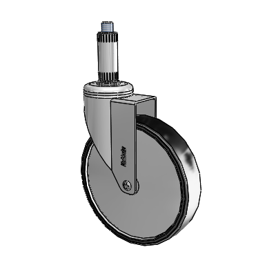 Chrome Hospital CH Expanding Adapter (Nylon) Swivel Caster with 6 x 1.25 Polyurethane TPU Wheel