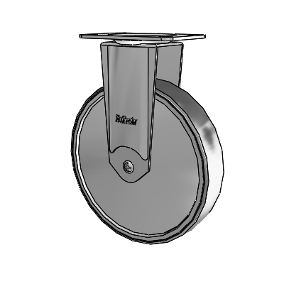 Chrome Hospital CH Top Plate Rigid Caster with 6 x 1.25 Thermoplastic Rubber Wheel