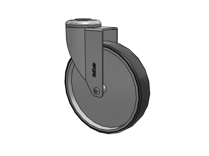 Chrome Hospital CH Hollow Kingpin Caster with 6 x 1.25 Thermoplastic Rubber Wheel