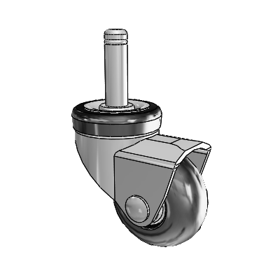 NeoTeq Grip Ring Stem Swivel Caster with 2 x 1 Neoprene Rubber Wheel