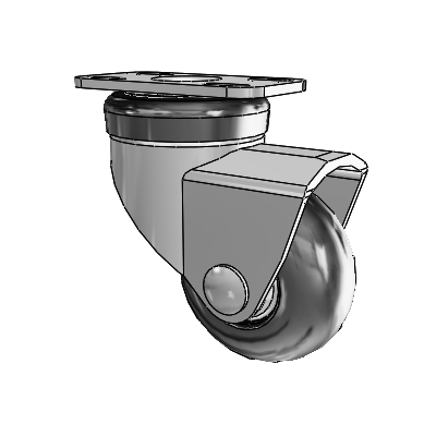 NeoTeq Top Plate Swivel Caster with 2 x 1 Neoprene Rubber Wheel