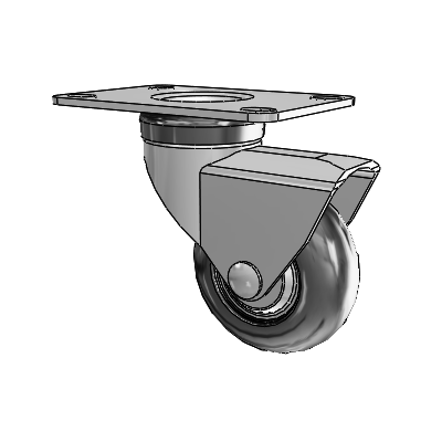 NeoTeq Top Plate Swivel Caster with 2.5 x 1 Neoprene Rubber Wheel