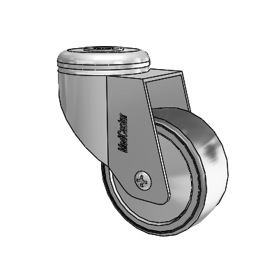 Chrome Hospital CX Hollow Kingpin Swivel Caster with 3 x 1.25 Thermoplastic Rubber Wheel