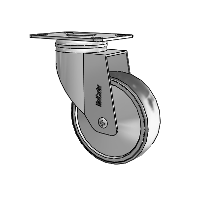 Chrome Hospital CX Top Plate Swivel Caster with 4 x 1.25 Thermoplastic Rubber Wheel