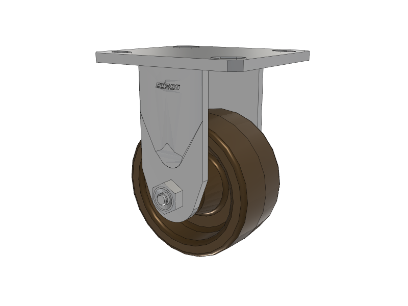 Defender D4 Series Stainless Steel Casters Stainless Steel Top Plate Rigid with 4 Phenolic - Hi-Temp Wheel